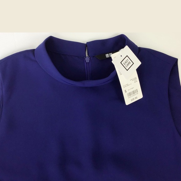 Uniqlo Blue A-Line Drape Sleeveless Dress - Picture 3 of 9